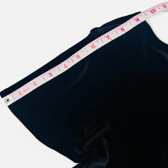 S.L. Fashions Womens Dress 12 Beaded Midi Black Velvet V Neck Cap Sleeve Stretch - Picture 13 of 13